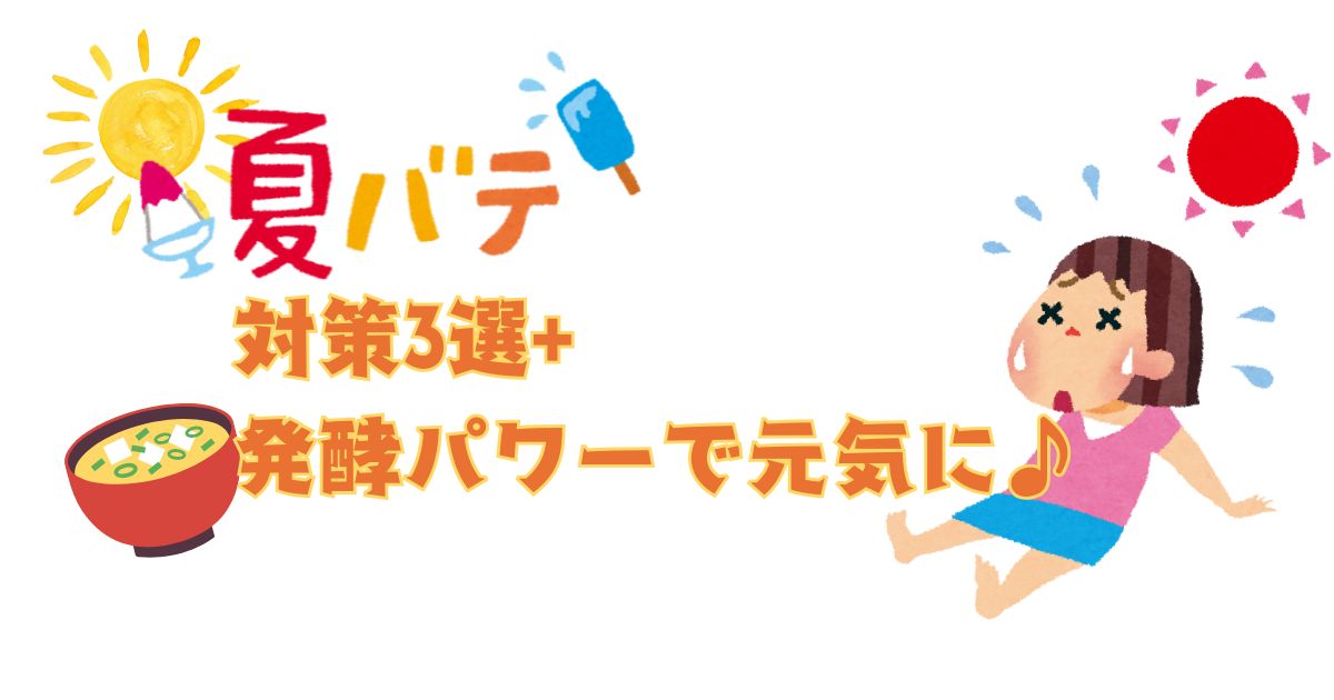 夏バテ対策3選+発酵パワーで元気に♪
