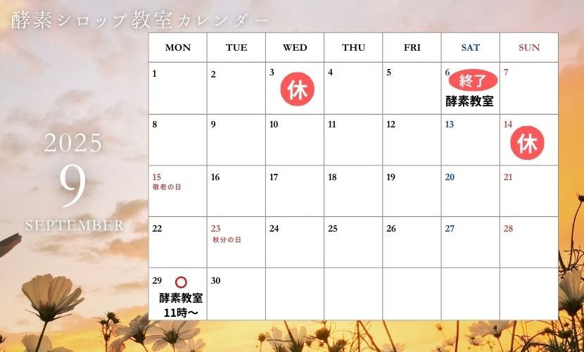酵素シロップカレンダー9月